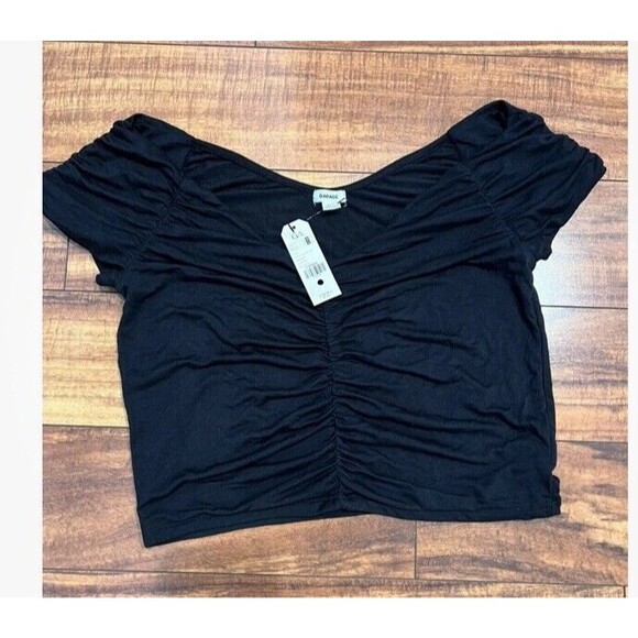 GARAGE Black crop top Size L - Picture 2 of 11